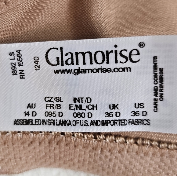 Glamorise Low Cut WonderWire Lace Bra | style 1240 | Cappuccino - Picture 9 of 13